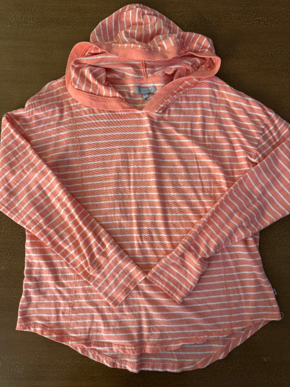 Ocean + Coast Lightweight Hoodie - White Stripe - Size Large